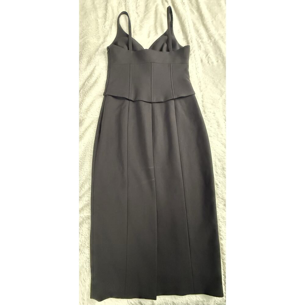 CINQ A SEPT Black Demia Bustier Corset Lace Up Lined Midi Dress Size 2 - Picture 5 of 11
